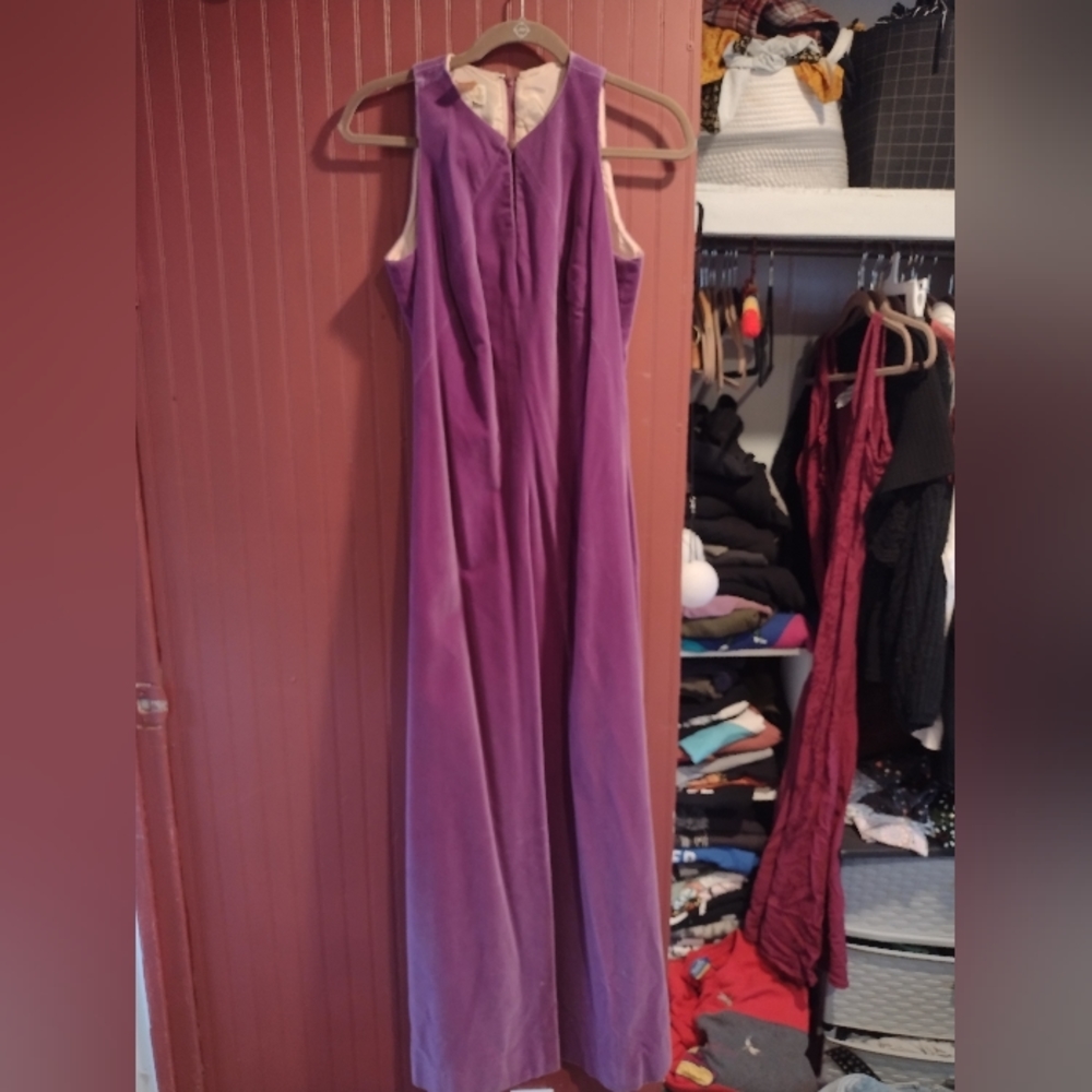 John Meyer purple velvet dress